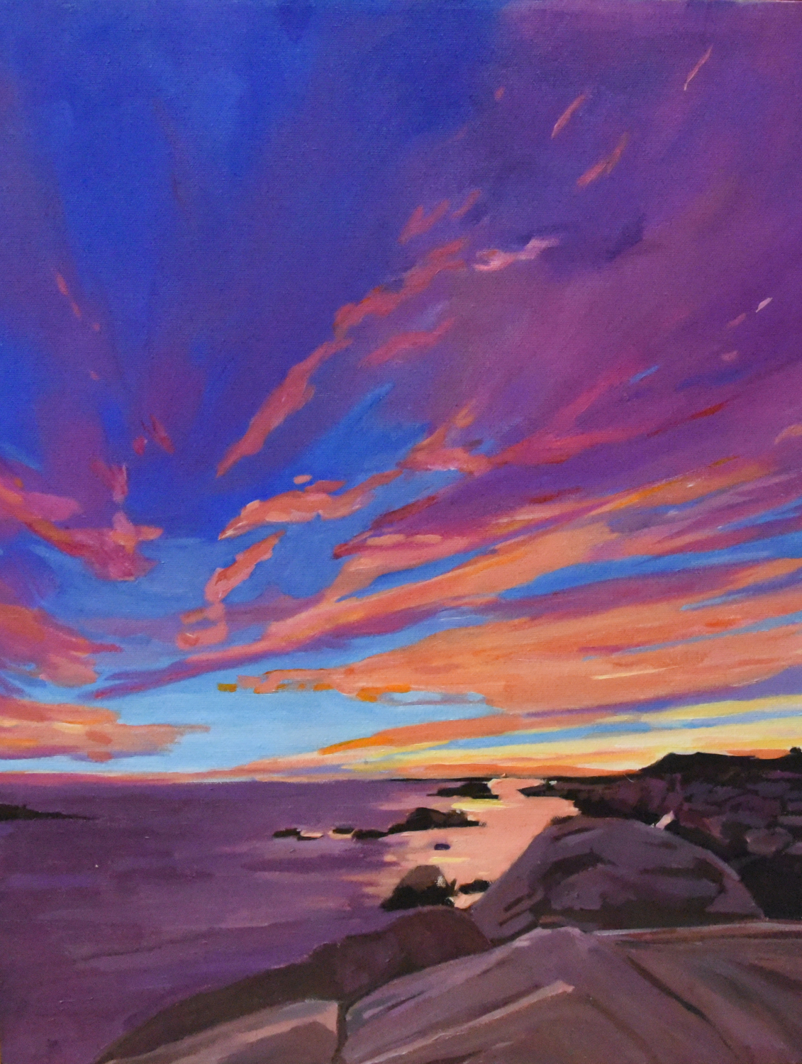 jessicagodin ocean sunset acrylic 16x20 275