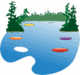 Rideau Lakes Artists Association Logo featuring a lake in the shape of a palette