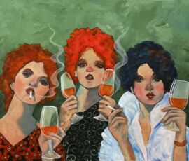 Bonnie McLean bonnie mclean, the wine tasting 24x30