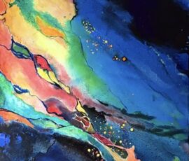 dancing coral, acrylic, 30 x 24 in midsize