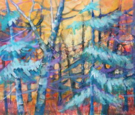 forest symphony ii, 15 x 22 in, acrylic collage sm