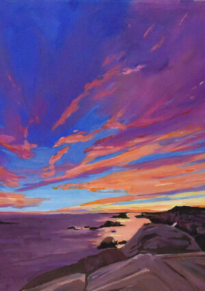 Jessica Godin - Ocean Sunset, acrylic