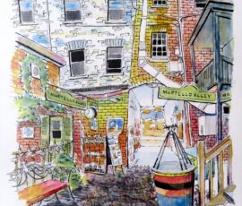 kgstn martello alley west view pen wash [553]